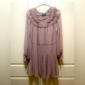 Blush pink dress. Can be off shoulder. boho/ western style mini